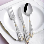 Karaca Mantilla 84-Piece Gold Cutlery Set for 12 People