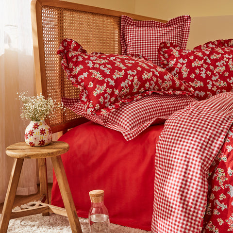 Karaca Home Carlo Double Duvet Cover Set 100% Cotton Red 200x220 Cm